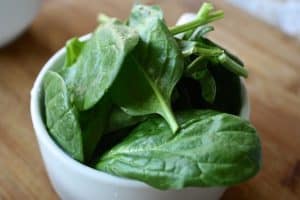 a bowl of spinach